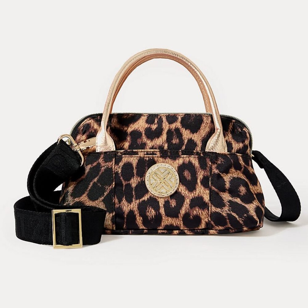 NWT Lilly Pulitzer Kerrington Leopard Mini Crossbody Top Handle Bag